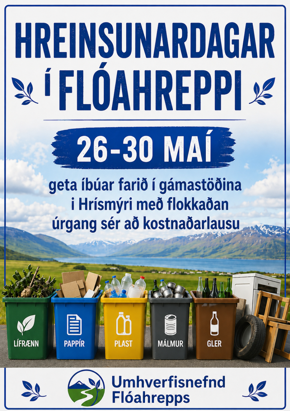 Hreinsunarátak og opnir dagar á gámasvæði
