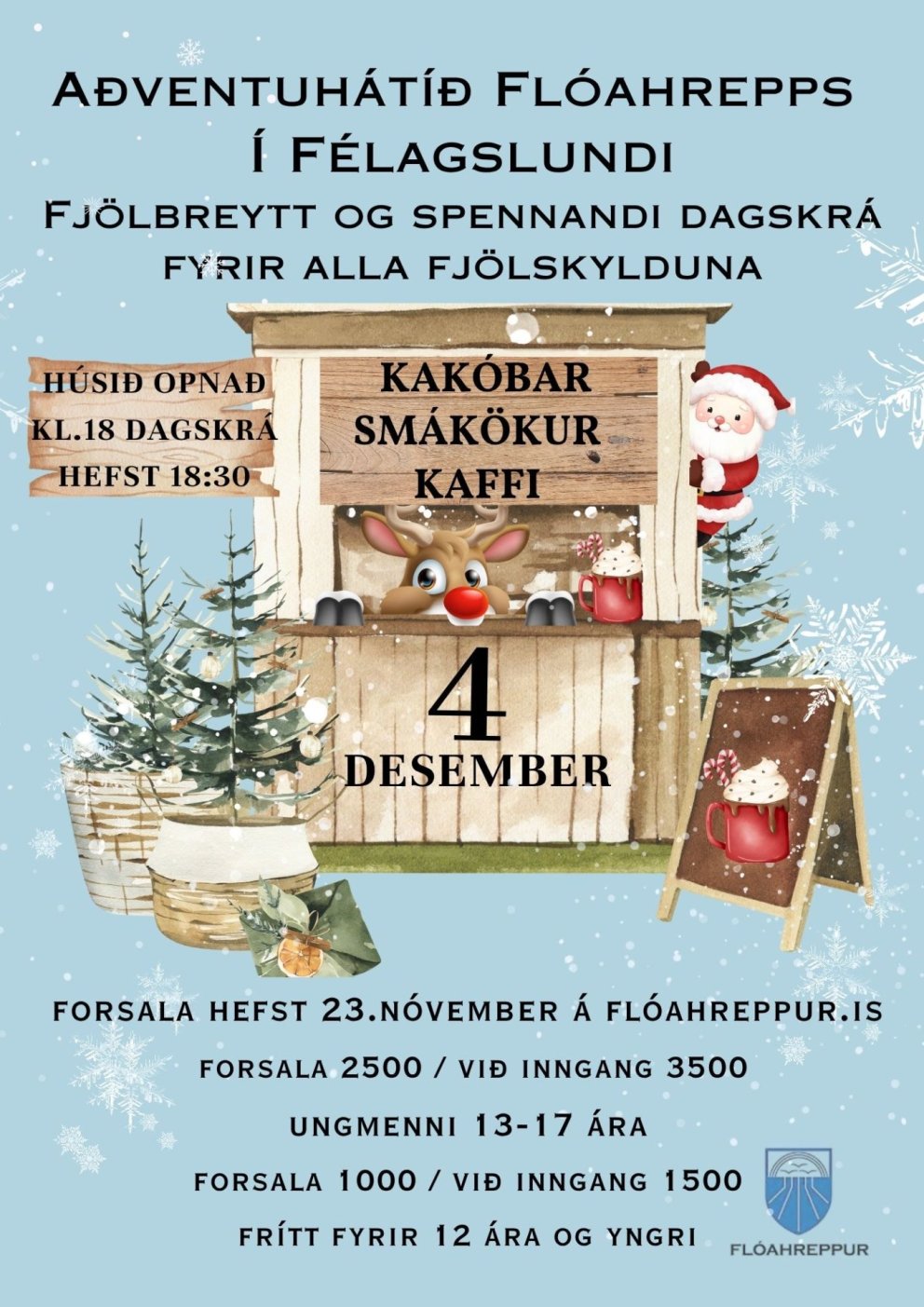 Aðventuhátíð Flóahrepps 4. desember - Forsala miða