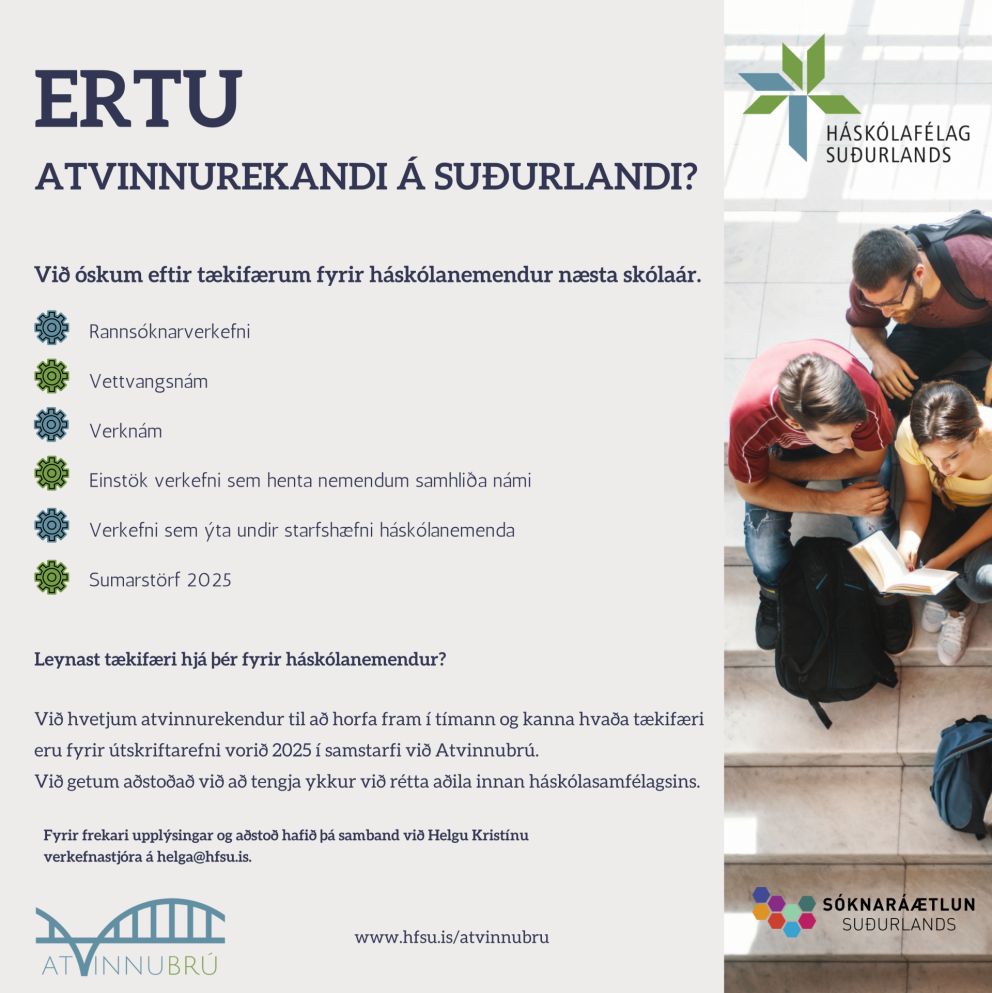 Óskað eftir tækifærum fyrir háskólanemendur næsta skólaár