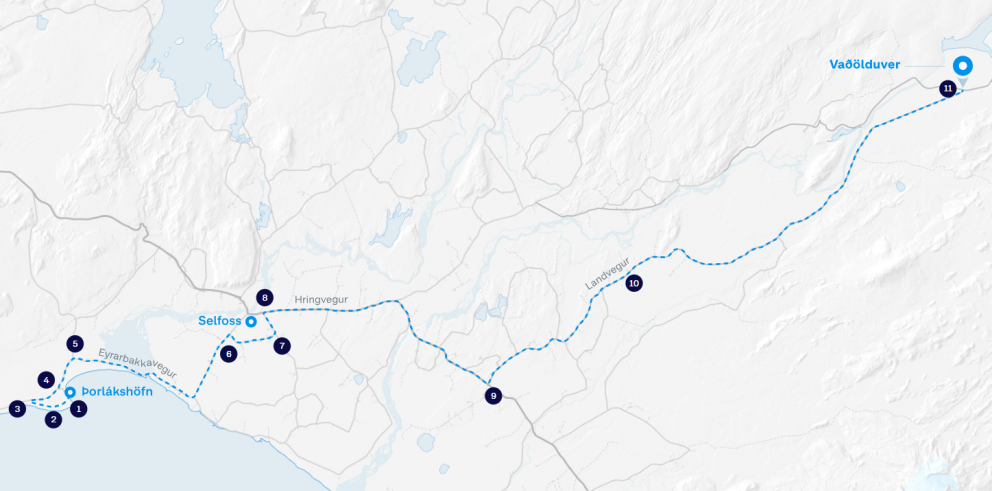 Upphaf flutninga á vindmyllum í Vaðölduver