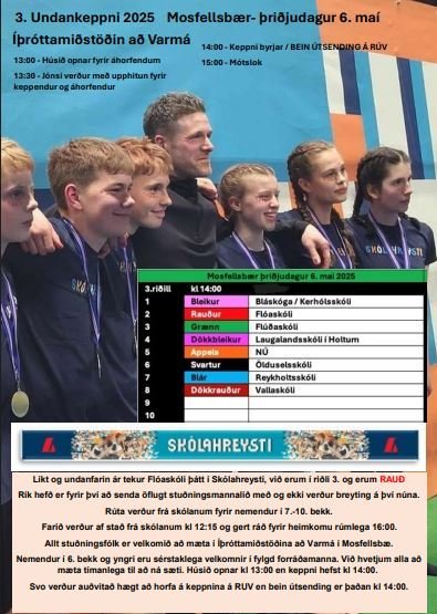 Undankeppni skólahreysti á morgun!