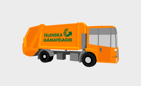 Búið er að tæma hrægáminn