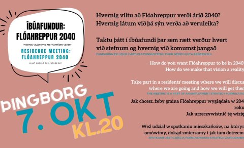 Íbúafundur 7. október Flóahreppi vegna atvinnustefnu