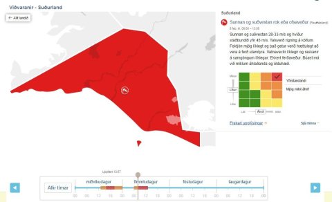 Skert þjónusta vegna viðvarana